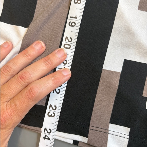 Alfani Brown Black Graphic Button Down cap sleeve vintage inspired Shirt size XS - Picture 7 of 8